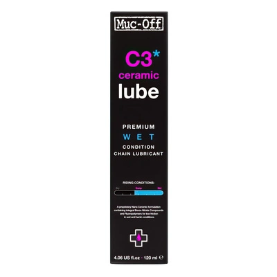 C3 Wet Weather Wet Weather Ceramic Lube 120ml Ebike Bicycle