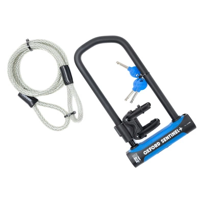 U Lock Oxford Sentinel Pro Duo 320MM X 177MM D Lock Secure Ebike Escuter electric SIlver Rating Cablu blindat